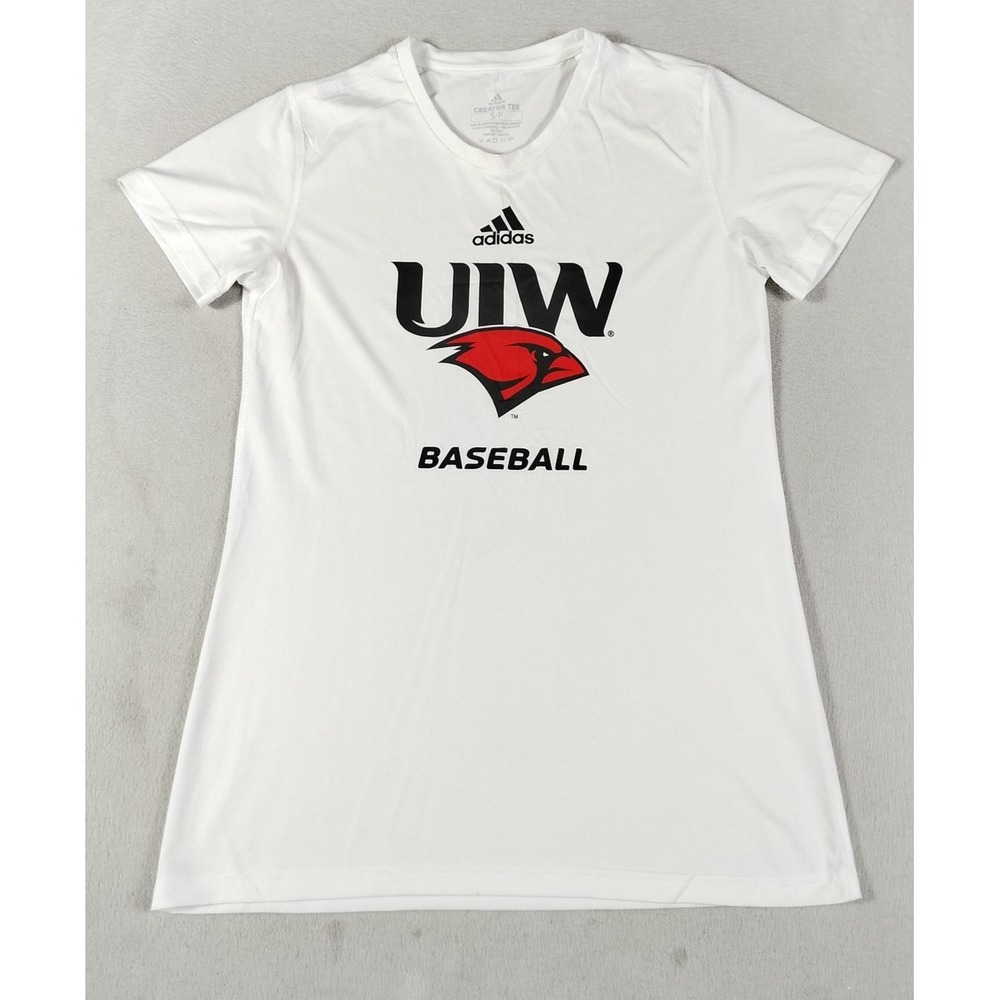 Incarnate Word Cardinals Shirt Womens Small White NCAA Baseball Adidas AEROREADY